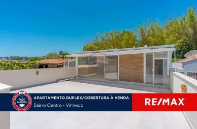Apartamento cobertura duplex, com 3 dormitórios, sendo 1 suíte, àrea gourmet e 2 garagens cobertas, para venda em vinhedo - sp