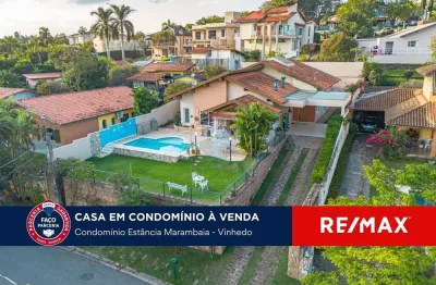 Vende-se casa  térrea, com 3 suítes, piscina, sauna e  escritório no condomínio marambaia - vinhedo.