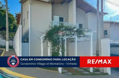 Aluga-se casa com 3 dormitórios, 1 suíte, 2 vagas de garagem e área verde - condomínio villagio di montalcino