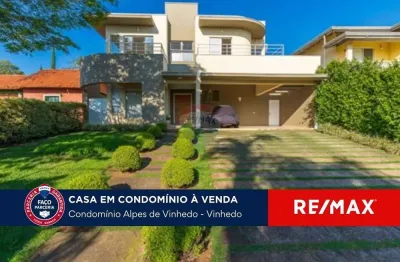 Casa a venda com 5 quartos/suítes no condomínio alpes de vinhedo, com 384m²