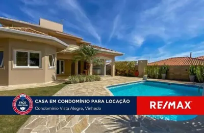 Casa de condomínio para locação com 3 suítes e escritório - condomínio vista alegre - vinhedo - sp