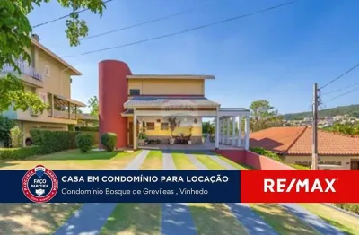 Casa com 4 dormitórios para alugar no condomínio bosque de grevíleas - vinhedo/sp
