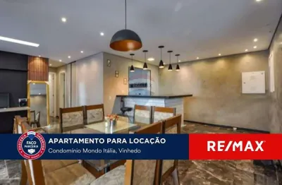 Apartamento para locação 96m2 - mondo italia vinhedo sp - mobiliado