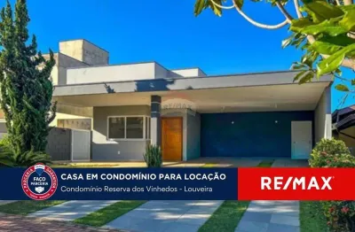 Casa térrea para locação no condomínio reserva dos vinhedos – louveira/sp