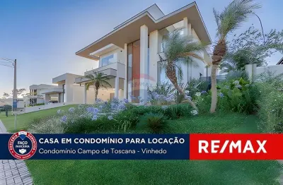 Casa para locação, 406m², campo de toscana, vinhedo-sp.  belíssima casa completa!