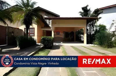 Aluga-se casa térrea, com 4 suítes, ar condicionado, e piscina - condomínio vista alegre sede - vinhedo
