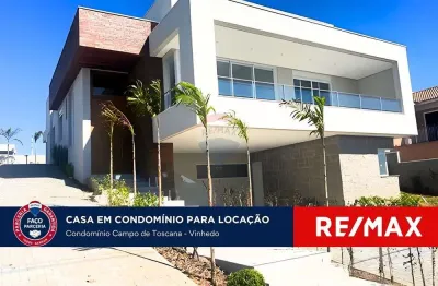 Casa térrea 4 suítes no campo de toscana, vinhedo | escritório reversível (5ª suíte) | living integrado e lazer club