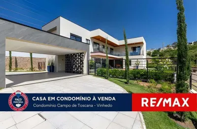 Casa a venda exclusiva com 4 suítes no campo de toscana, vinhedo | sauna e vista única para montanhas | próxima ao clube