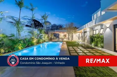 Casa Moderna Mobiliada à Venda no Condomínio São Joaquim – Vinhedo/SP Pronta para Morar  com 4 Suítes