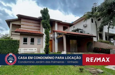 Casa para alugar no condomínio Jardim das Palmeiras em Vinhedo, com 4 suítes.