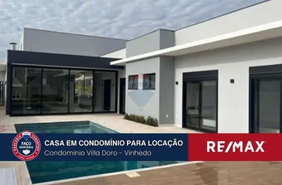 Casa térrea de alto padrão para alugar no condominio Villa D'oro - Vinhedo - SP