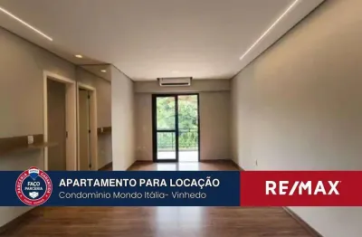 Lindo e completo apartamento para alugar no Condomínio Mondo Itália - Spazio Roma, em Vinhedo/SP.