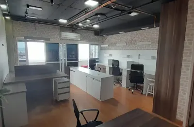 Escritório mobiliado com varanda para alugar 45m² vila matias, santos - sp