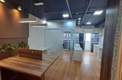Escritório mobiliado com varanda para alugar 45m² vila matias, santos - sp