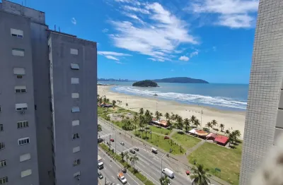 Sala living em frente praia para alugar 35m² itararé, são vicente - sp