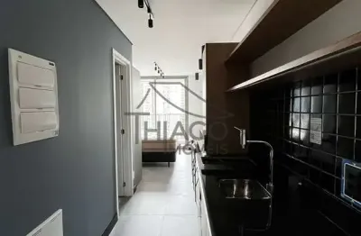 Studio novo com sacada e mobiliado de 25m² para locação, localizado no bairro do Tatuapé, São Paulo