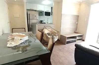 Lindo apartamento totalmente mobiliado, com dois dormitórios, suíte, vaga e lazer completo para loc