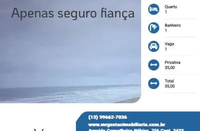 Kitnet para locação em praia grande, guilhermina, 1 dormitório, 1 banheiro, 1 vaga
