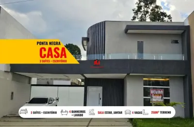 Casa em condomínio para venda em manaus, ponta negra, 3 dormitórios, 3 suítes, 4 banheiros, 4 vagas
