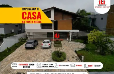 Casa em condomínio para venda em manaus, ponta negra, 4 dormitórios, 3 suítes, 6 banheiros, 5 vagas