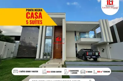 Casa em condomínio para venda em manaus, ponta negra, 5 dormitórios, 5 suítes, 6 banheiros, 5 vagas