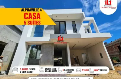 Casa em condomínio para venda em manaus, ponta negra, 5 dormitórios, 5 suítes, 6 banheiros, 4 vagas