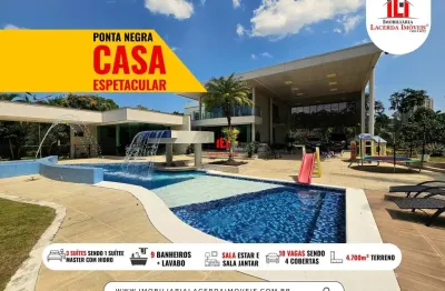 Casa em condomínio para venda em manaus, ponta negra, 3 dormitórios, 3 suítes, 5 banheiros, 10 vagas
