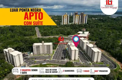 Apartamento para locação em manaus, ponta negra, 2 dormitórios, 1 suíte, 2 banheiros, 1 vaga