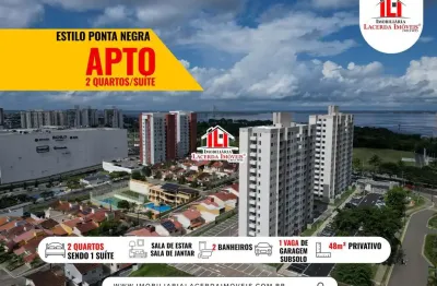 Apartamento para locação em manaus, ponta negra, 2 dormitórios, 1 suíte, 2 banheiros, 1 vaga