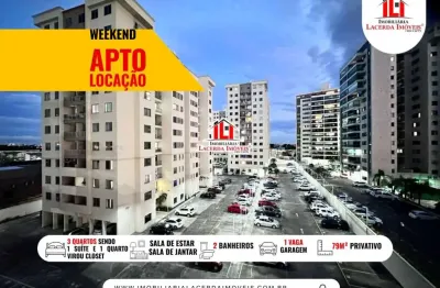 Apartamento para locação em manaus, ponta negra, 3 dormitórios, 1 suíte, 2 banheiros, 1 vaga