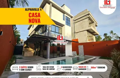 Casa em condomínio para venda em manaus, ponta negra, 4 dormitórios, 4 suítes, 5 banheiros, 4 vagas