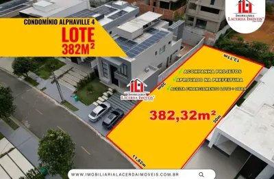 Alphaville 4, 382m², Lote + Projeto Aprovado Prefeitura, terraplanado, Rua do Clube