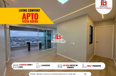 Living Comfort Dom Pedro, 101m², andar alto, vista arena, vista Ponte Rio Negro, 2 vagas