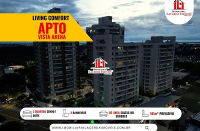 Living Comfort, Apartamento 3 quartos/suíte, 101m², vista arena, vista Ponte, Vagas soltas