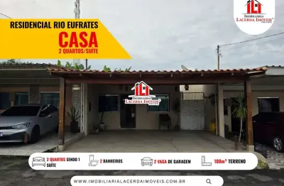 Condomínio Rio Eufrates, casa 2 quartos/suíte, semimobiliada, 2 vagas cobertas, Flores