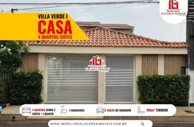 Villa Verde I, casa 4 quartos sendo 3 suítes, semimobiliada, Casa reformada, Agende Visita