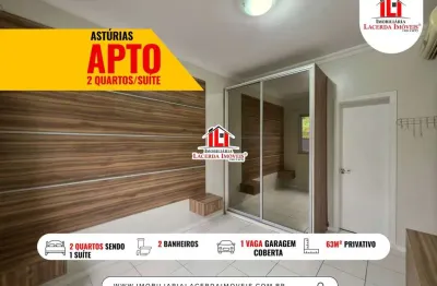 Condomínio Astúrias, TÉRREO, Apartamento 2 quartos com suíte, SEMIMOBILIADO, Bairro Flores