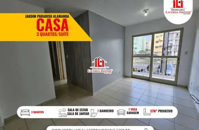 Jardim Paradiso Alamanda, 3 quartos, 57m², TÉRREO, Próximo da Portaria, 1 Vaga Garagem