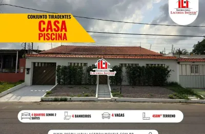 Casa no Conjunto Tiradentes, 450m² Terreno, Use FGTS, casa 4 quartos sendo 2 suites, lazer