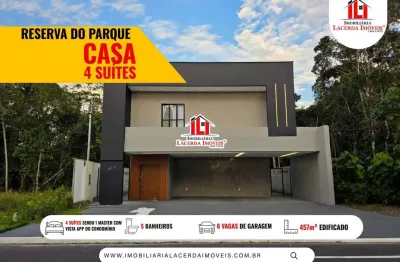 Reserva do Parque, Duplex 4 suítes, 457m² Edificado, 563m² Terreno, Fundo Área Verde