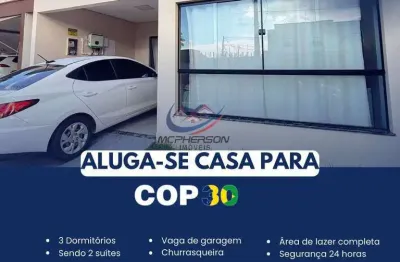 Casa de luxo para alugar mobiliada para cop 30 com 3 quartos sendo 2 suítes e piscina em belém