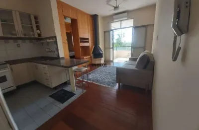 Nbox cia imobiliária aluga ótimo apartamento com cozinha americana, 100% mobiliado, 1 dormitório na chácara ds pedras