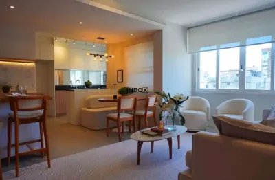 Apartamento mobiliado com dois quartos, ilha gourmet e churrasqueira!