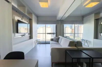 Apartamento de 48m², mobiliado, 1 dormitório, 1 suíte e 1 vaga de garagem