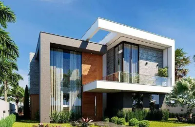 Sobrado com 5 dormitórios à venda, 541 m² por r$ 4.500.000,00 - condomínio residencial porto madero - foz do iguaçu/pr