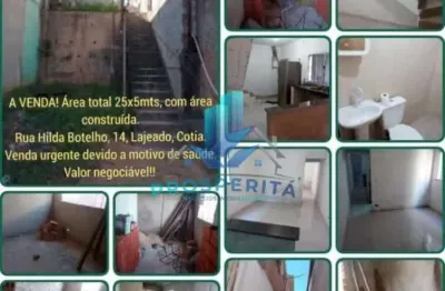 Terreno com casa em construção - 125mts - bairro lagedo - cotia/sp