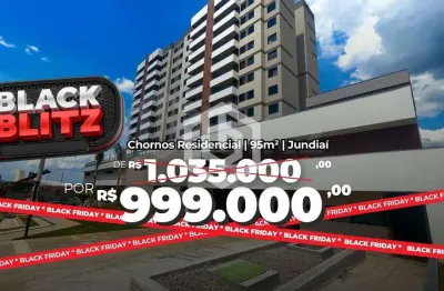 Apartamento no chronos residencial com 2 dorms -95  m²- jundiaí - sp