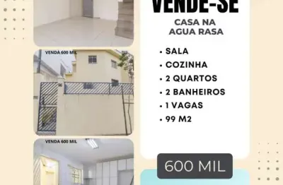 Sobrado para venda em são paulo, agua rasa, 2 dormitórios, 2 banheiros, 1 vaga