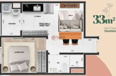 Apartamento de 33 metros na vila matilde - pré lançamento.