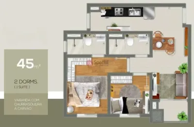 Apartamento novo de 45m com 2 dormitorio - por r$ 470.000 na vila matilde